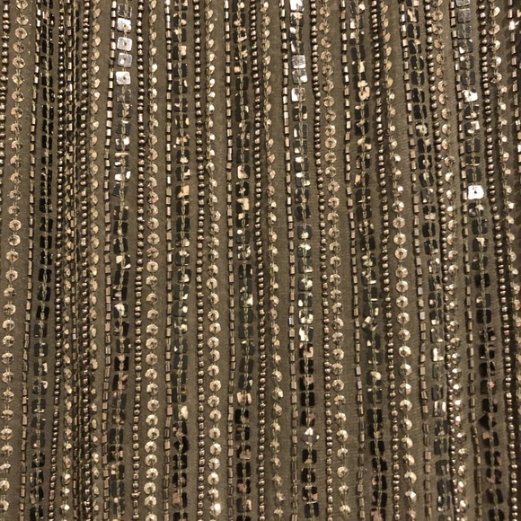 Parker Olive Green Sequin Top - L - Picture 2 of 4